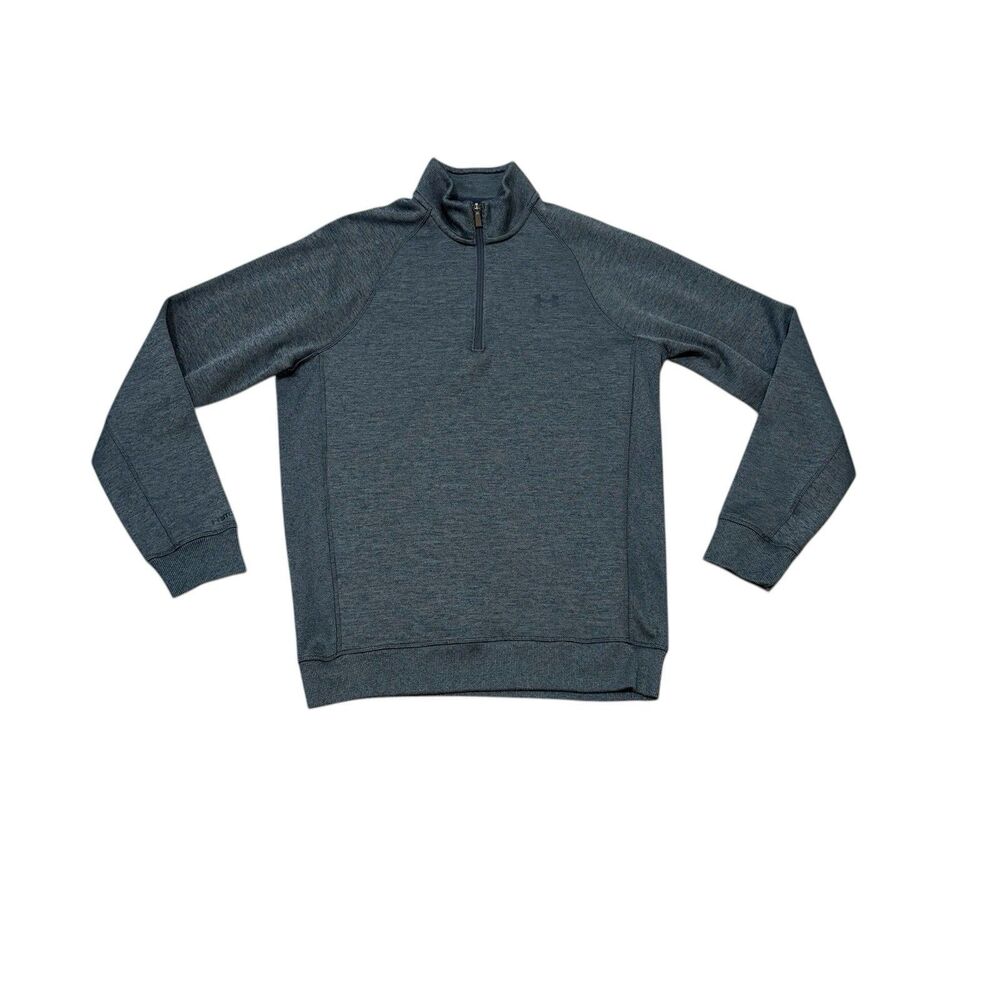 Under Armour ColdGear Men's 1/4 Zip Mock Neck Pullover Gray M Polyester